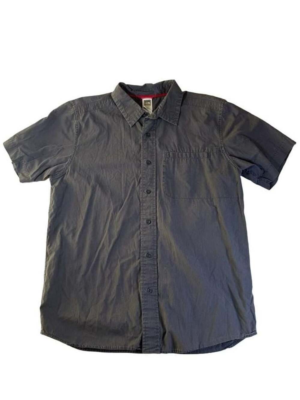 The North Face Men's Gray Textured Short Sleeve Button-Up Shirt